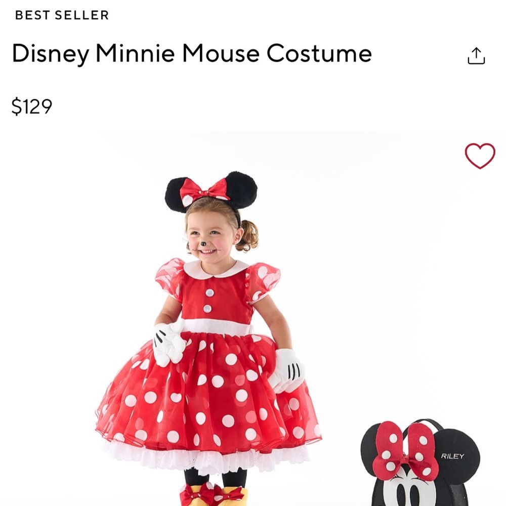 Disney Minnie Mouse Costume - Red and White Polka Dots